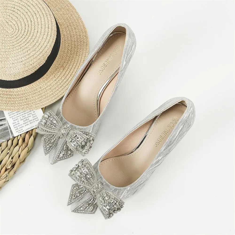 1pc Strass Schuhe Dekorationen Materialien Bogen glänzende Schuhe Blumen schmuck Schuhe Zubehör Hochzeit Braut/kein Schuh clip – Detail 3