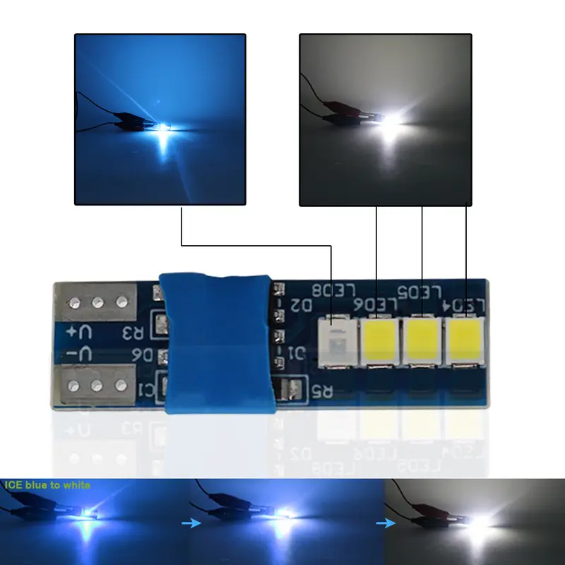 2pcs Canbus W5W T10 8smd 2835 Auto Wedge Light Car Interior Reading Lamp No Error Door Parking Bulb Blue Yellow Pink to white - Image 11