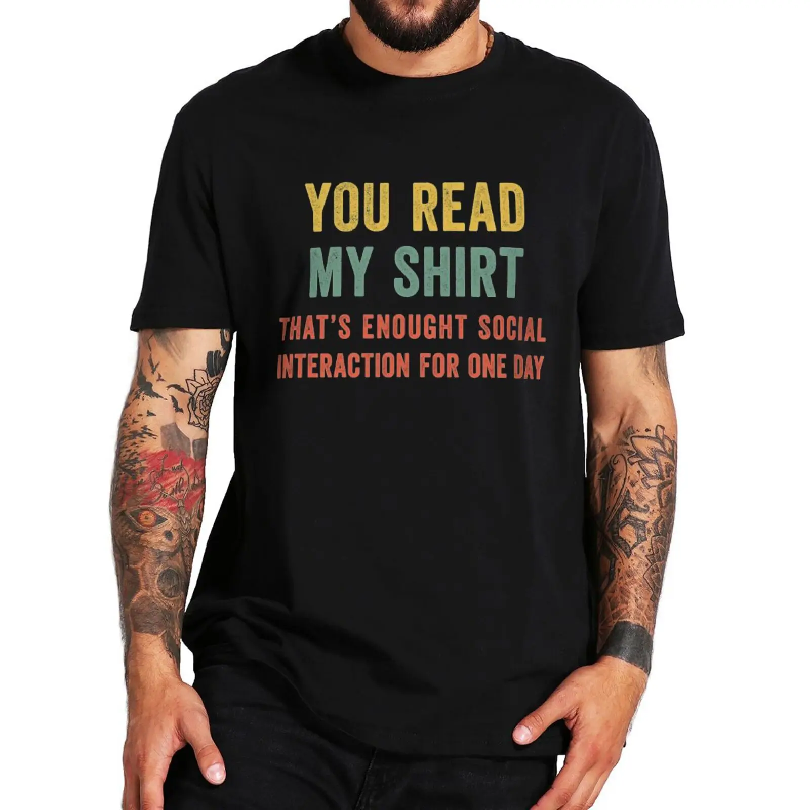 

Ретро надпись «You Read My Shirt», это достаточно для одного дня, футболка, смешная шутка, саркастический юмор, Повседневная летняя футболка унисекс