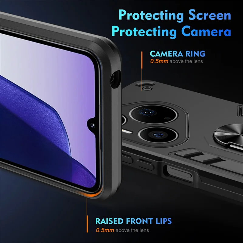 Rugged Shockproof Protective Case with Ring Stand Holder
