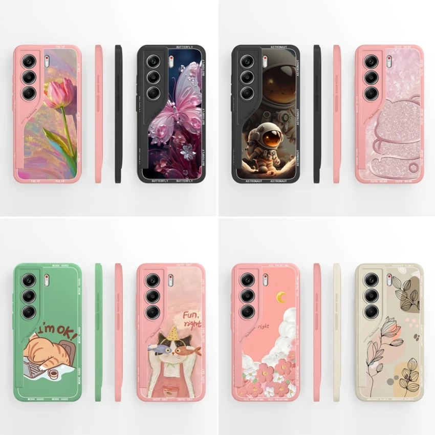 Elegant Floral Silicone Protective Phone Case - Anti-Fall Smooth Cover