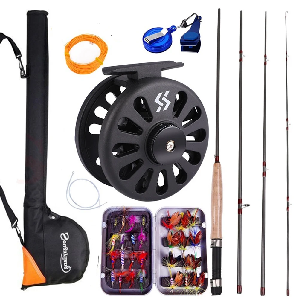 Fly Fishing Rod Set 2.7M 8.86FT #5/6 Fly Rod and Reel Fishing Bag Line Accessories Lures Box Combo fishing pole set,fishing rod and reel combo