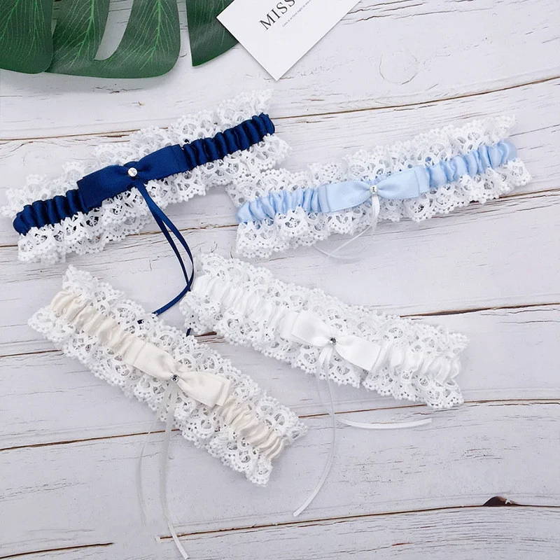 

Свадебные подвязки 4 цветов, Свадебные Подвязки для невесты, кружевные цветочные подвязки с бантом, сексуальные женские подвязки для ног, кольцо на бедро