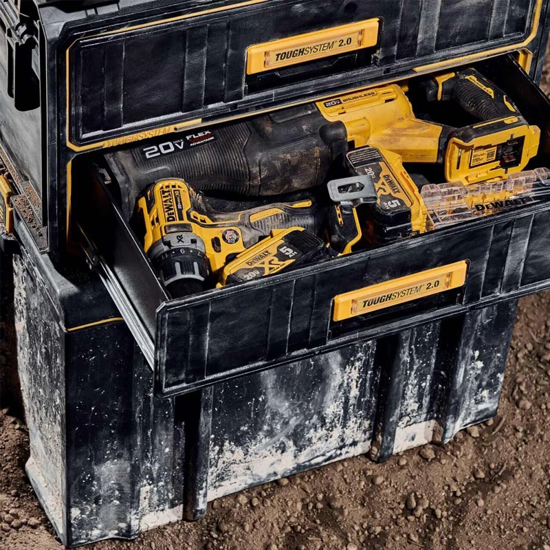 DEWALT DWST83529-1 TOUGHSYSTEM 2.0 볼 베어링 서랍 슬라이더 모듈 유닛, 다기능 보관 도구 상자, 2X 서랍 포함