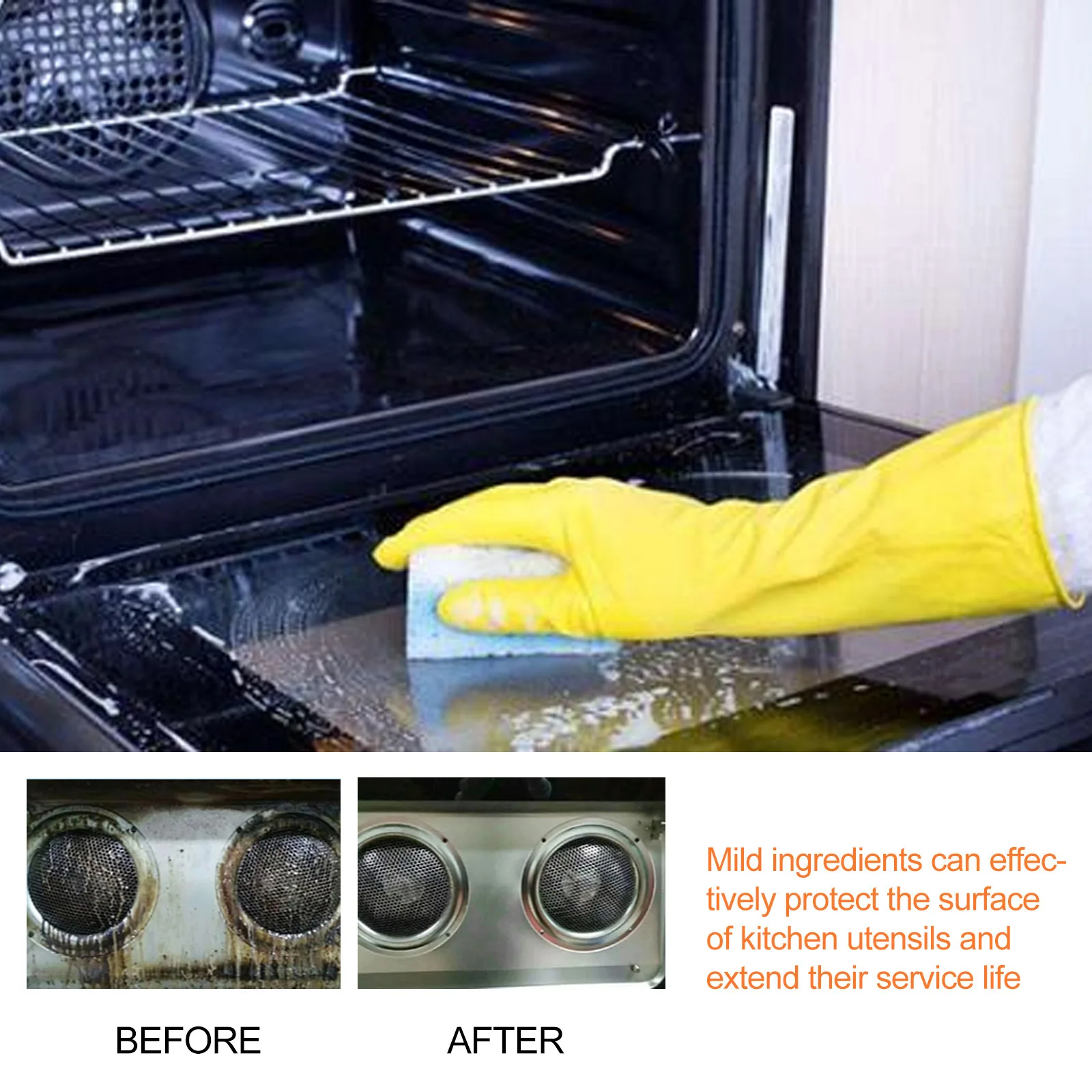 Grease Cleaning Foam Heavy Oil Stain Remover Cooktop Grime Cleaner Grill Oven Dirt Detergent Multifunction Kitchen Cleaner Spray
