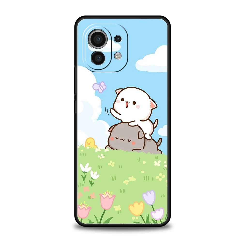 Pfirsich und goma katze telefon hülle für xiaomi poco c51 f3 x3 x4 gt nfc m3 m4 m5 mi 13 12 11 ultra 12t pro lite 5g silikon abdeckung taschen – Detail 1