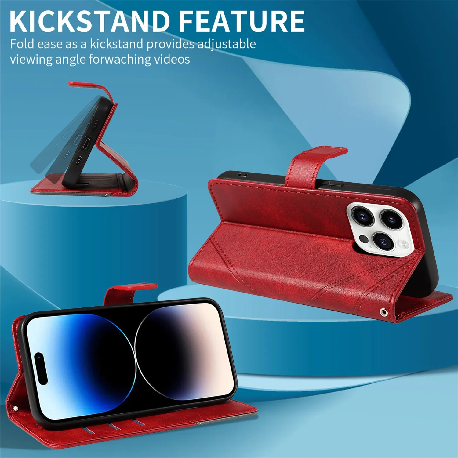 Luxury Leather Wallet Flip Phone Case with Stand - Premium Protective Cover