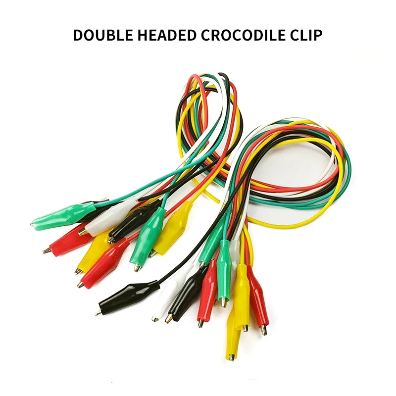 10pcs Alligator Clips Electrical Test Leads Clip Roach Clip Jumper Wire and Car Battery Clamps Double-ended Crocodile Clip