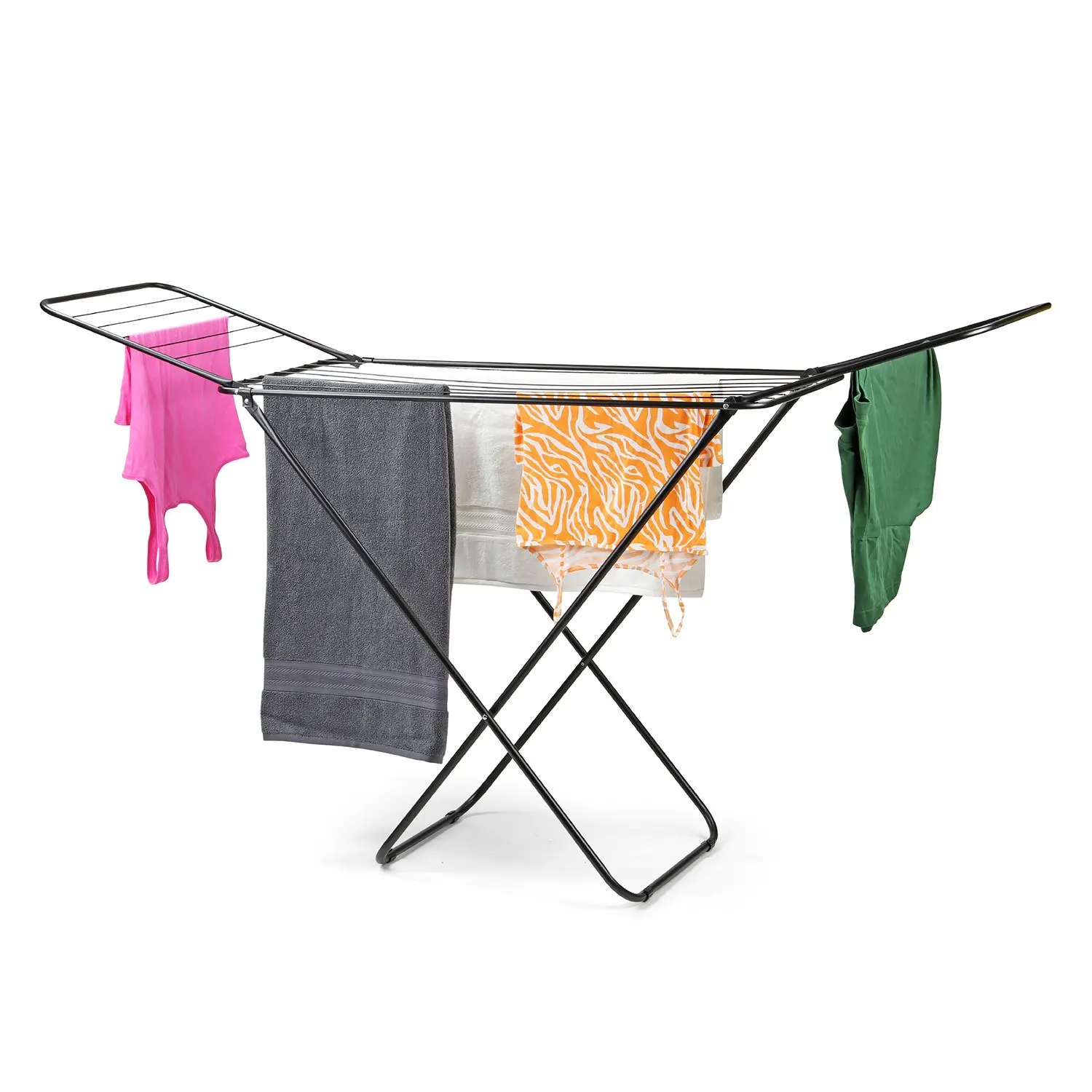 Foldable Airer - Compact Clothes Drying Rack, Winged Heavy Duty Indoor Airer, Outdoor Clothing Drying Rack w/ 22 Bars, Large Sta
