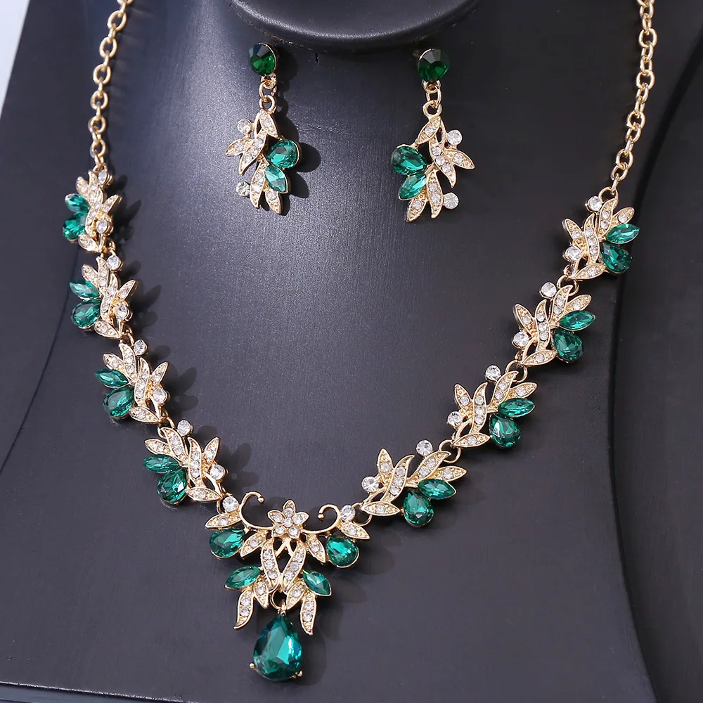 S092ffe6885b04e508cdadfaf7b81c58e2 Bridal Jewelry Set with Tiara Necklace and Earrings Rhinestone Wedding Accessories, 6 Colors – Perfect for Shower, Ceremony, Party Mallzona