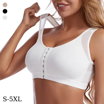 Large Size Sexy Front Closure Bra Wire Free Brassiere Intimates Women's Push Up Bralette Underwear Female Unlined Bras Lingerie 1