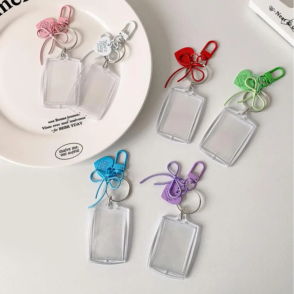 Transparent Photo Frame Keychain Bag Pendant ID Photo Frame Korean Version Key Chains Acrylic Cute Sweet Star Chasing Ornament