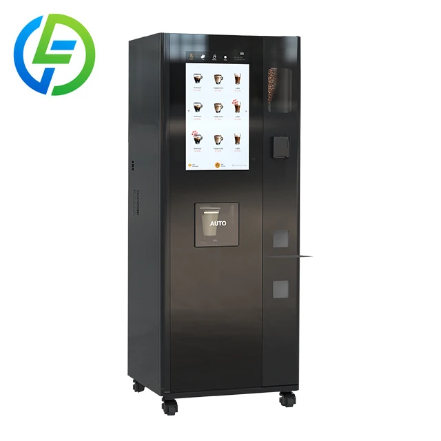 Distributeur automatique commercial de café en grains à tasse, fraîchement moulu, avec cinq tasses de seaux et dernière technologie