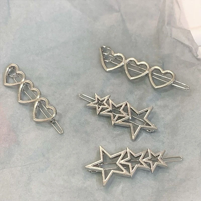 

Glitter Star/Heart Ponytail Hair Barrettes Girls One Word Hairpin