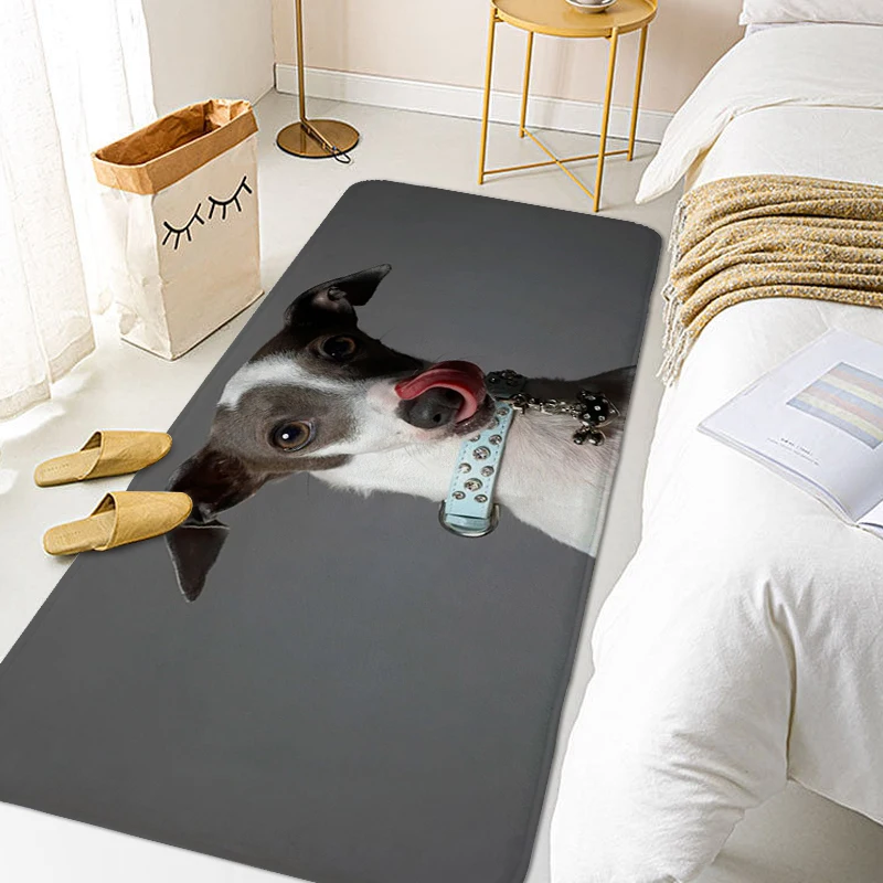 

Sleeping Room Rugs Whippet Dog Carpet for Bedroom Washable Non-slip Kitchen House Interior Entrance Mat Custom Funny Doormat