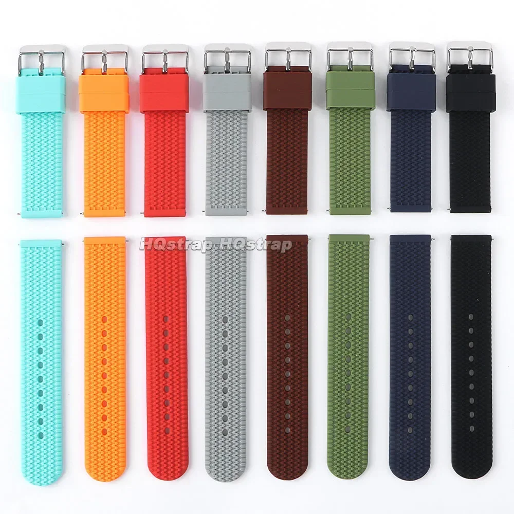 Sporty Waterproof Silicone Watch Strap – Quick Release Rubber Wristband in Multiple Sizes