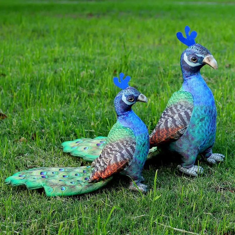 Realistic Cute Peacock Plush Toy Simulated Blue Crowned Peacock Plushies Dolls Stuffed Animals Anime Soft Kids Toys Home Decor портативная колонка borofone br25 peacock blue