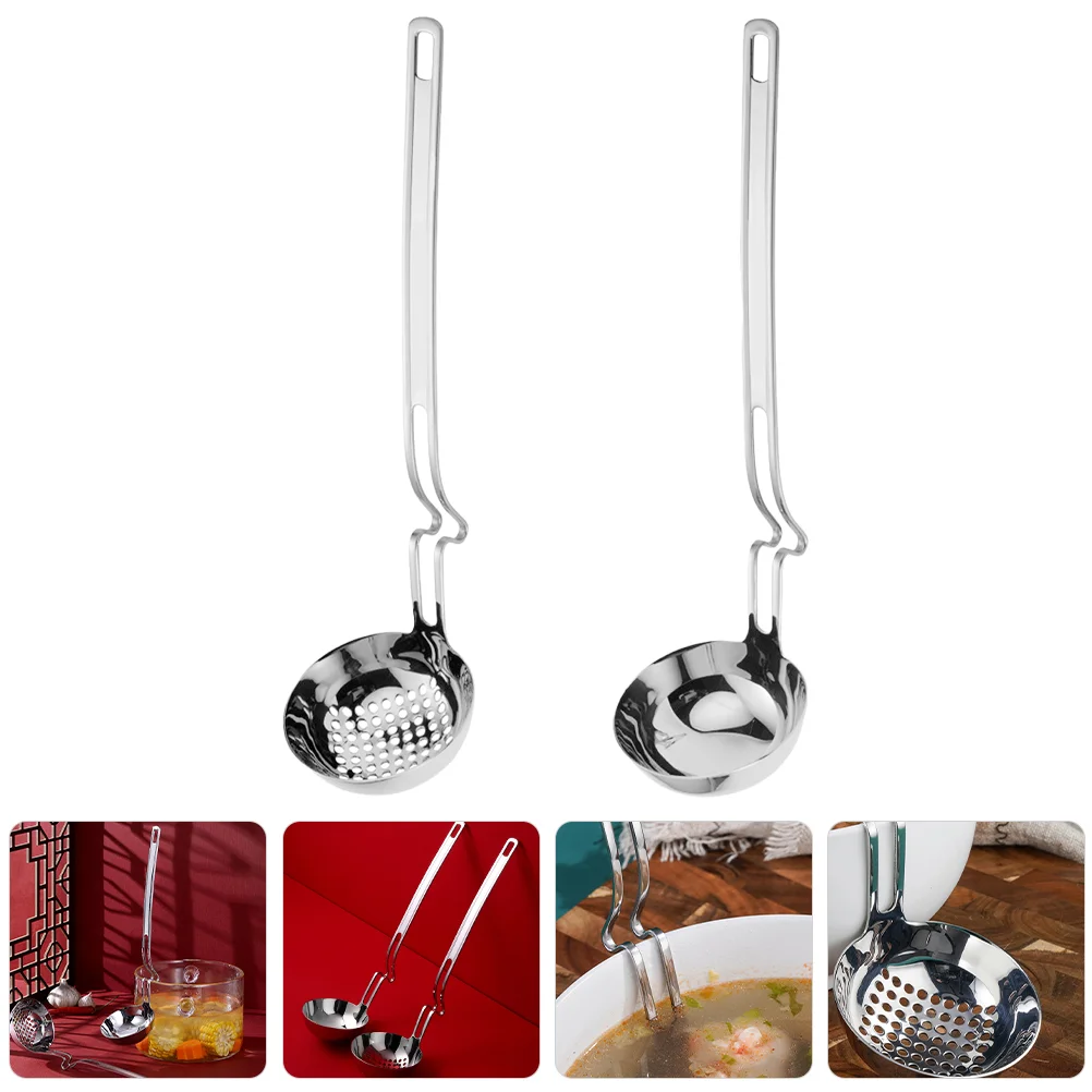 

Hot Pot Spoon Kitchen Utensils Serving Spoons Bend Restaurant 304 Stainless Steel Small Colander
