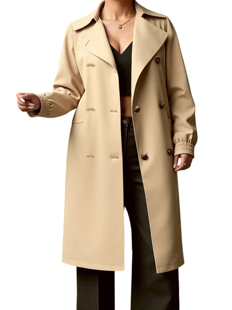 2978-592b4c.jpg Plus Size Wool Coat - Double Breasted & Belted - Winter Overcoat
