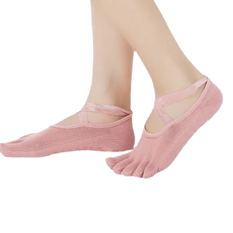 

Cross-Border Direct Supply New Women's Socks Fashion Tie Five-Toe Room Socks Sports Leisure Fitness Versatile Yoga Socks