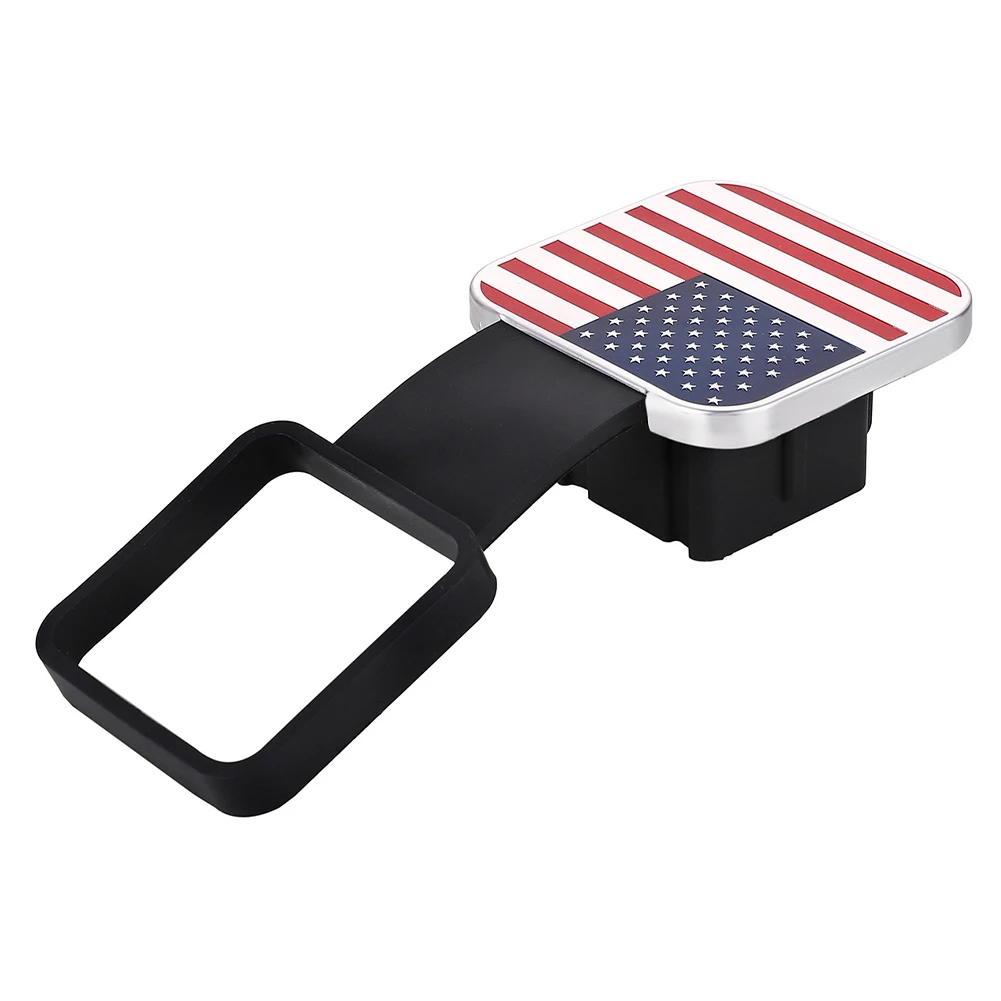 TOEASYTY Housse D'attelage De Remorque En Métal Lourd Avec Drapeau Américain Pour Récepteurs De 5,1 Cm, Housses D'attelage De Remorque De 5,1 Cm Pour Accessoires De Camion (avec Goupille De 1,6 Cm