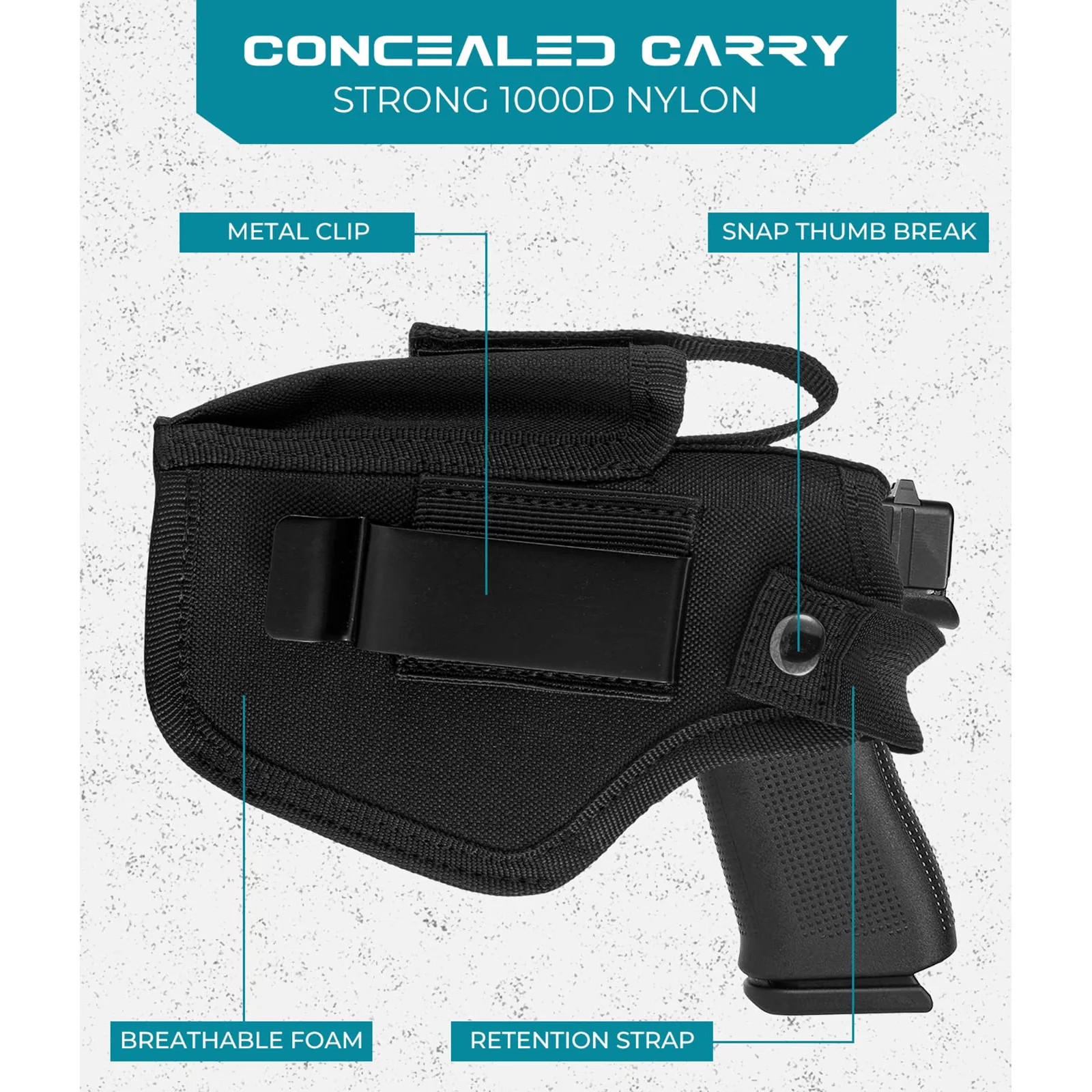 Nylon Concealed Carry Pistol Holster for 380 45ACP