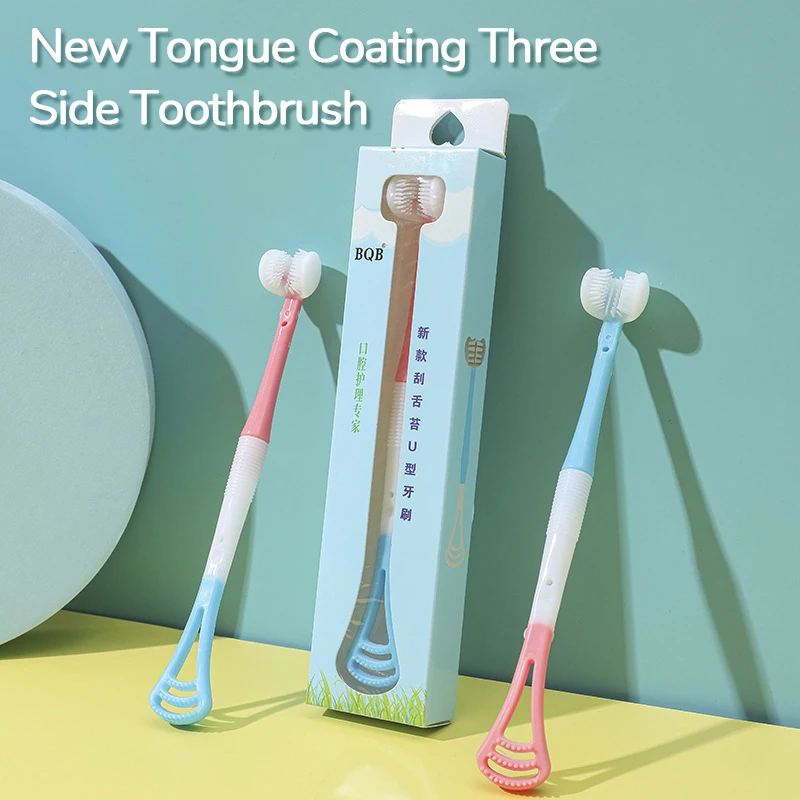 Multi Functional Three Sided Children's Toothbrush Soft Hair 2612