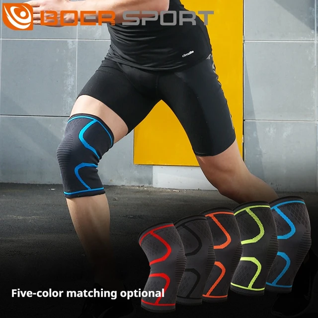 Genouillères de sport tricotées, basket-ball de course, cyclisme fitness, genouillères antidérapantes en nylon respirant pour hommes et femmes 1