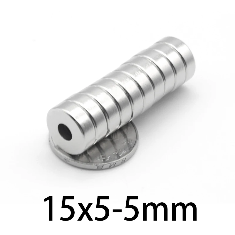 

5PCS 15x5-5 Super Powerful Magnets 15*5 mm Hole 5 mm Permanent Neodymium Magnetic 15x5-5mm Countersunk Round Magnet 15*5-5