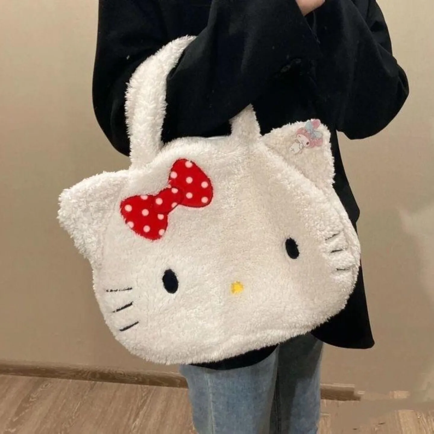 Lovely Hello Kitty Messenger Bag Japanese Style Cat Shoulder Bag Plush Bag  Lolita Handbag School Bag Birthday Gifts For Girl