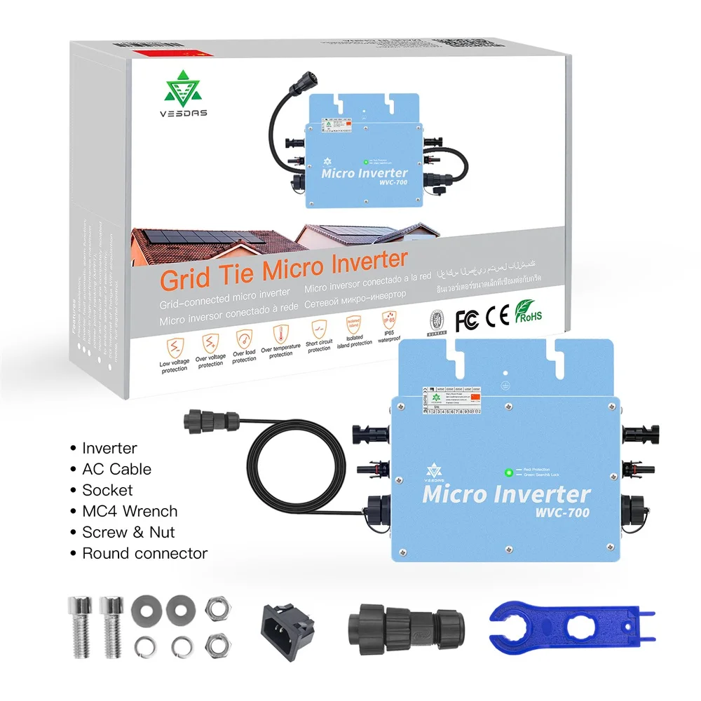 MPPT 컨트롤러가 있는 태양광 마이크로 인버터, 700W 22-50VDC 80-26..