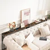 2 Pack Narrow Sofa Table with Charging Station, 39.4" L X 5.9" W X 29" H, Skinny Console Table, Long Entryway Table, Hallway 4