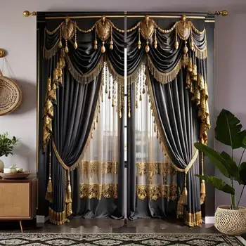 2 pezzi di tende stampate con sfondo falso alla moda, dimensioni 30*65, camera da letto e soggiorno, decorazioni per la casa, decorazioni per la camera 1