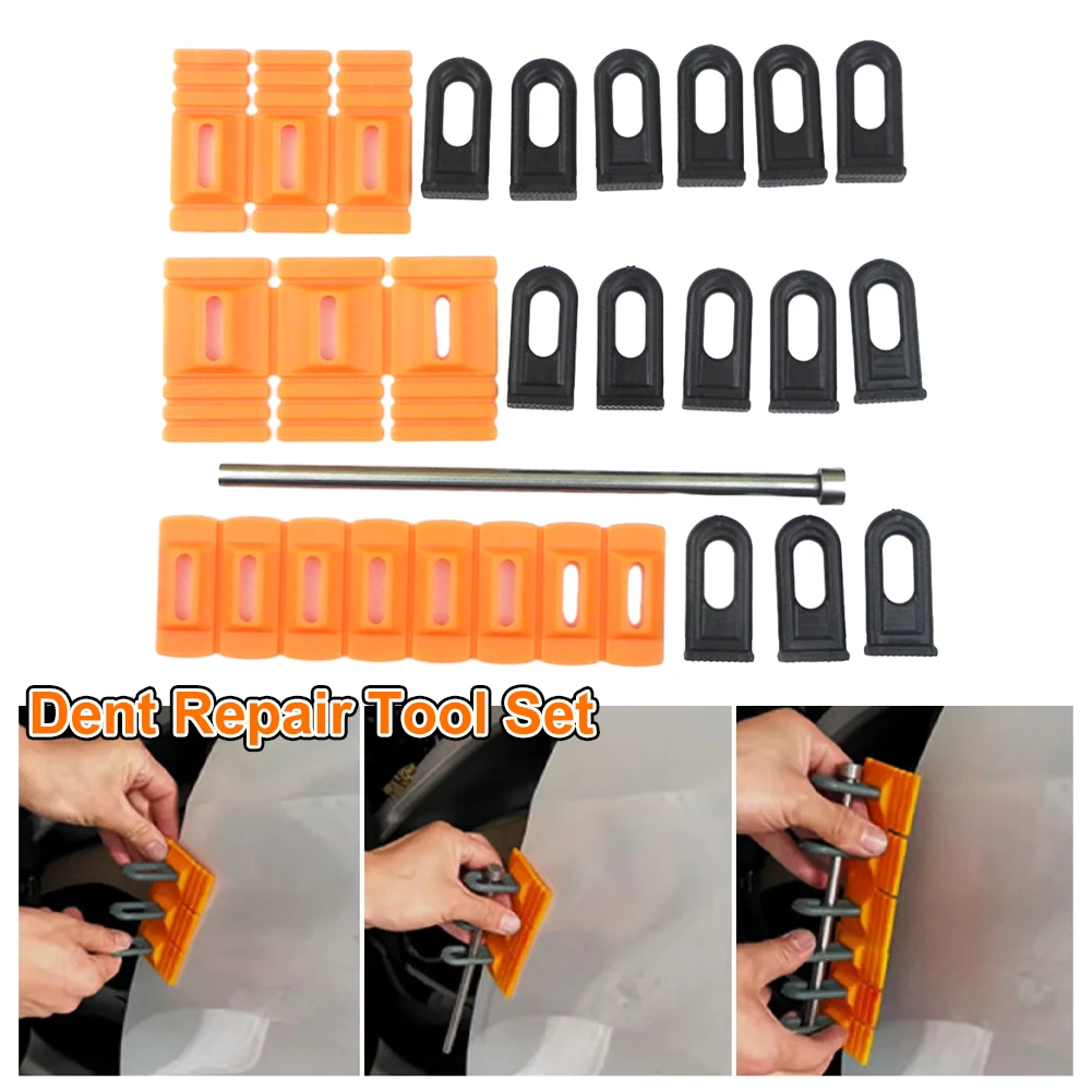 

Car Dent Puller Tabs Set Auto Body Paintless Repair Tools 90° Bendable Cuttable Blocks Dents Dings Repair Automotive Accessories