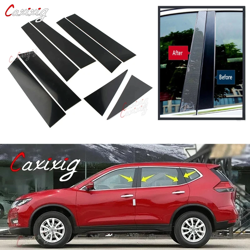 Door Window Trim Pillar Posts Molding Cover Stickers for Nissan X-Trail/Rogue T32 2014-Styling
