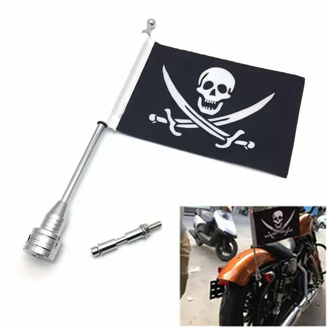 Polyester Rear Side Pole Mount  Harley Motorcycle Flag Mount