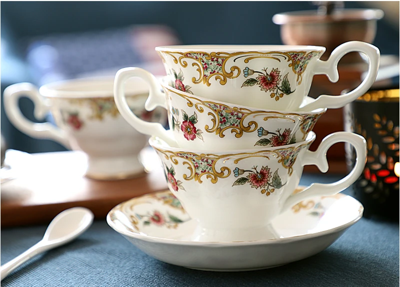 TAZZA DA CAFFÈ tulipani multifunzione con piattino per latte tè al