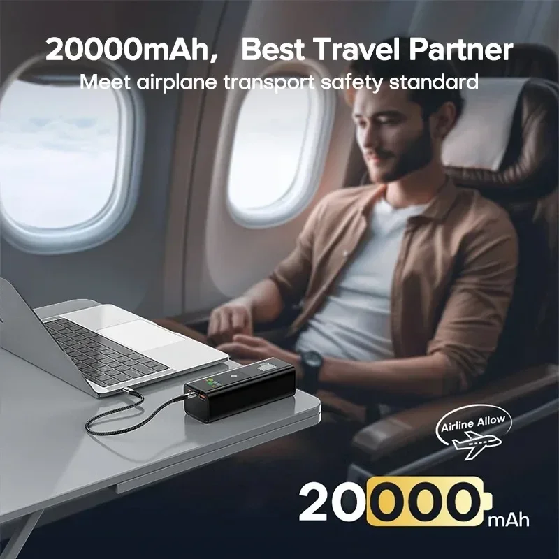 휴대용 PD100W 초고속 충전 30000mah 휴대폰 및 노트북용 대용량 보조베터리 휴대용 외장 배터리