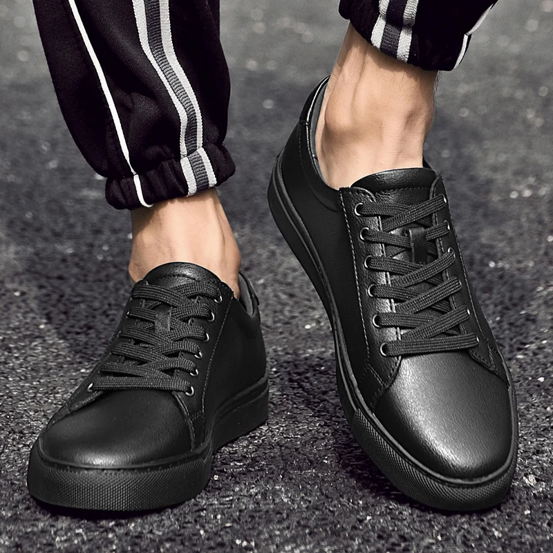 Genuine Leather Men's Casual Breathable Sneakers Fashion Designer Walking Footwear Male Running Vulcanize Shoes Trainers_vogvips.com