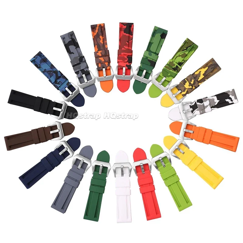 Premium Silicone Sport Watch Band - Waterproof Rubber Strap