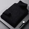 Trend Fashion Autumn Winter Sweaters Men Solid Turtleneck Mink Cashmere Thicken Smart Casual Long Sleeve Pullovers Knitted Tops 3