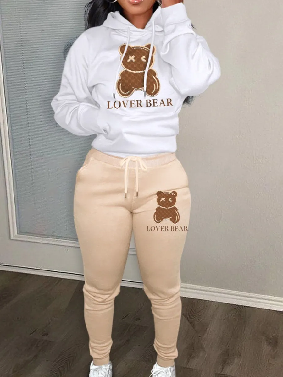 

LW Plus Size Gradient Geometric Print Kangaroo Pocket Tracksuit Set Drop Shoulder Hooded Collar Stretchy Casual 2PCs For Women