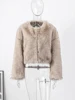 Warm Fluffy Faux Fur Jacket Coat Women Loose Long Sleeve V-neck Female Cardigan 2024 Winter Fashion Lady Overcoat Streetwear 3