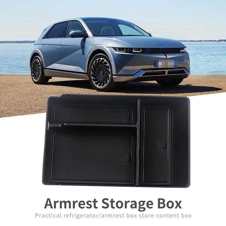 LUCKEASY für Hyundai IONIQ 5 2022-2025 Auto-Armlehnen-Aufbewahrungsbox Mittelkonsolen-Organizer Innenraum-Zubehör – Detail 1