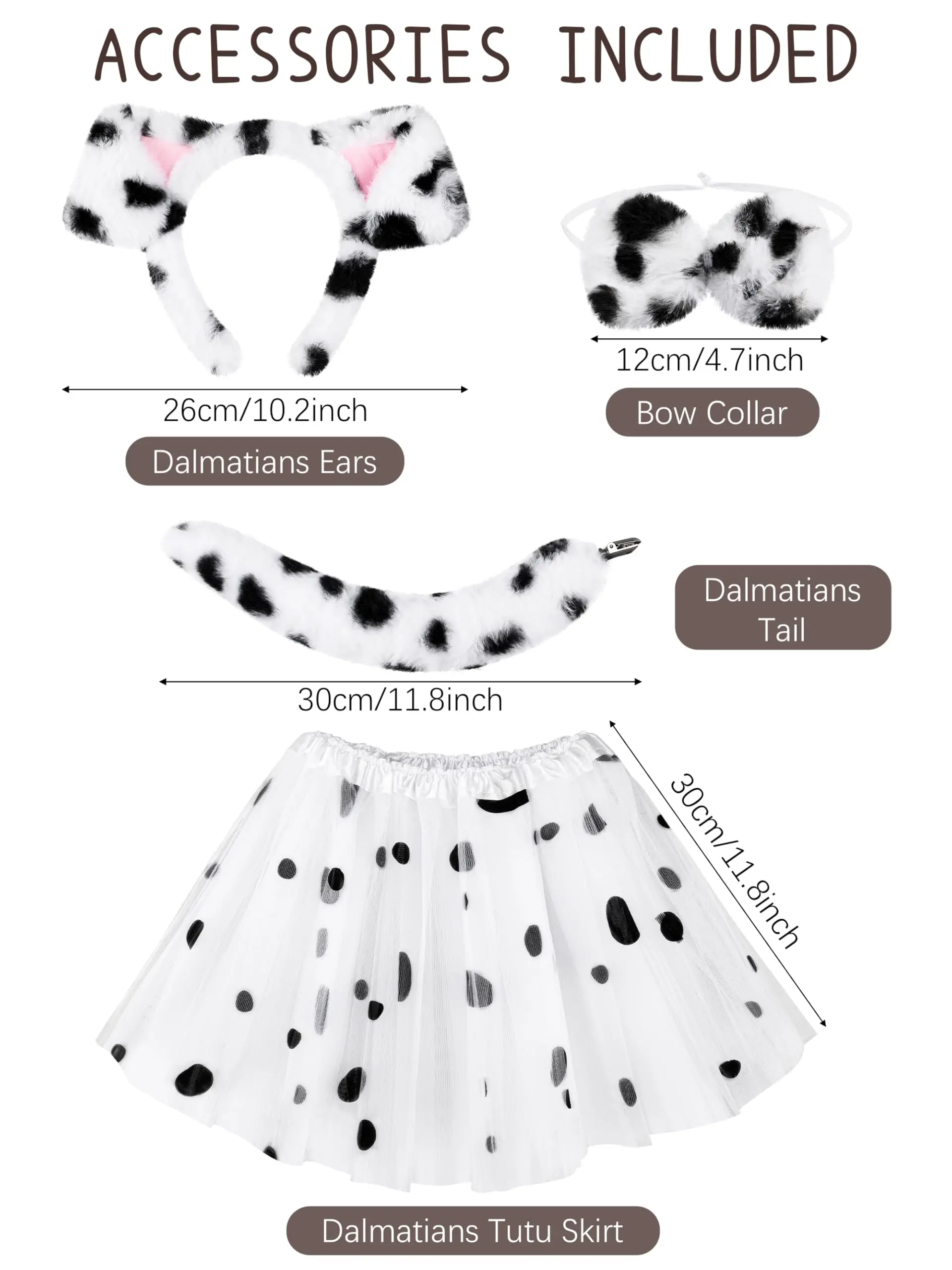 100 days School Dalmatian Costume for Kids Girls Cotton Costume Dalmatian Set T-shirt Tutu Tutu Leggings