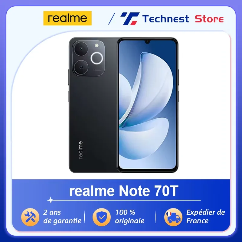Global Version realme Note 70T AI Smartphone 6.75-inch 90Hz Screen Global Version realme Note 70T AI Smartphone 6.75-inch 90Hz Screen