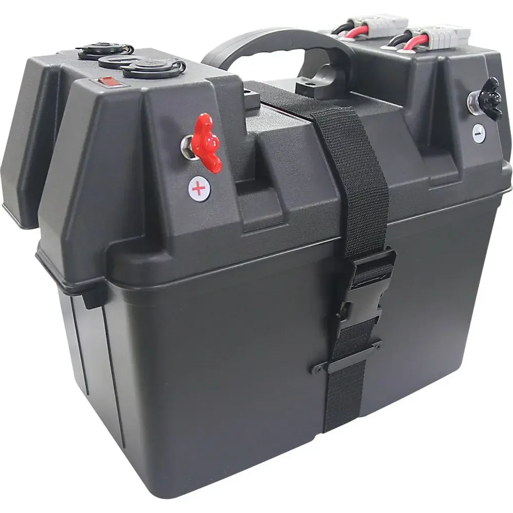 12-24V 전원 배터리 박스, USB 충전기 및 전압계 포함, 야외 자동차 선박용