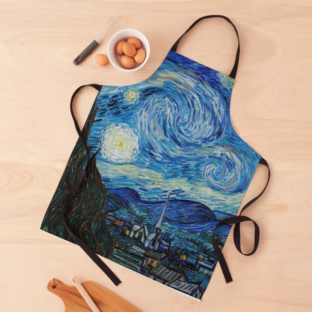 

The Starry night by Vincent Van Gogh Apron waterproof apron woman Things for kitchen