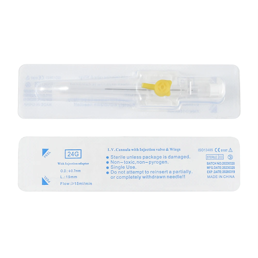 Disposable Caphstion Iv Catheter & Wings & Injection Port Steriled I.v  Cannula with Bd Instaflash Indwelling Needle Piercing