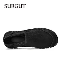 SURGUT Luxury Brand Men Casual Shoes Men Leather Handmade Breathable Slip On Moccasins Flat Classic Driving Shoes Walk Shose 2